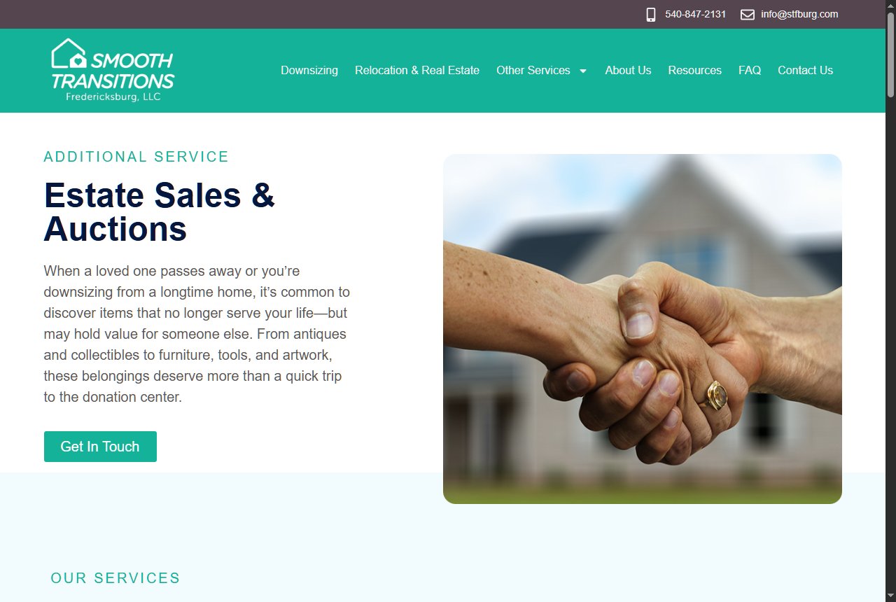 The Smooth Transitions estate sales and auctions service page